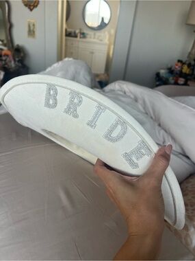 Embellished 'BRIDE' White cow girl hat